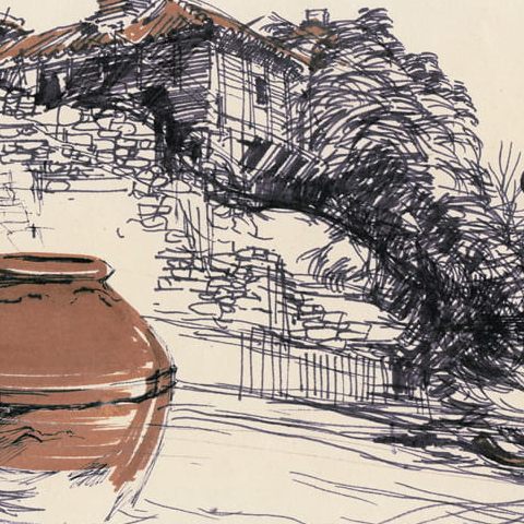 Bułgaria – Sozopol – waza i kotwica na brzegu morza (1979)