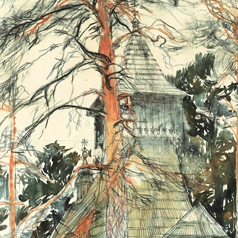 Dębno na Podhalu – sosny i kościół drewniany pod wezwaniem Św. Michała Archanioła (1968)