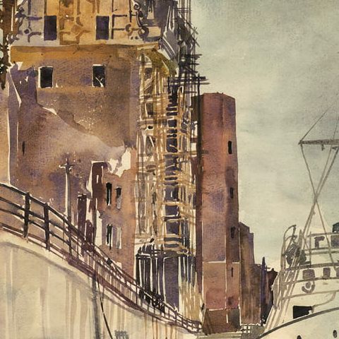 Gdańsk – Port nad Motławą, bulwar (1956)