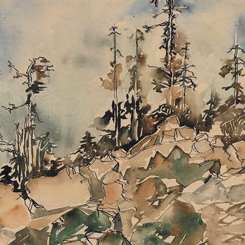 Góry Świętokrzyskie – szczyt Łysicy, gołoborze (1952)