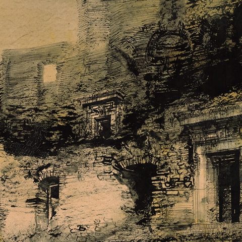 Janowiec– ruiny zamku (1957)