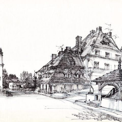 Kazimierz Dolny – rynek, studnia (1985)