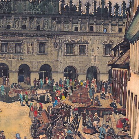 Kazimierz Dolny – Targ na rynku (1950)