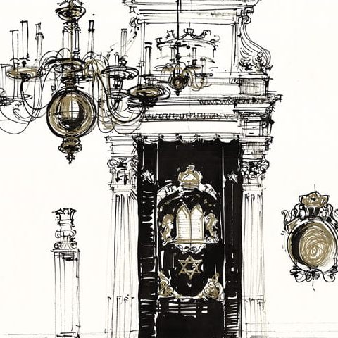 Kraków – Synagoga, wnętrze (1986)