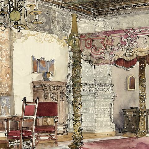 Kraków – Wawel, sypialnia gości królewskich (1960)