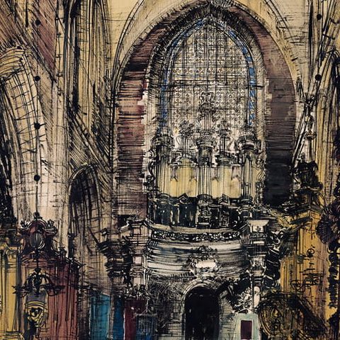 Kraków – kościół Bożego Ciała – wnętrze (1958)