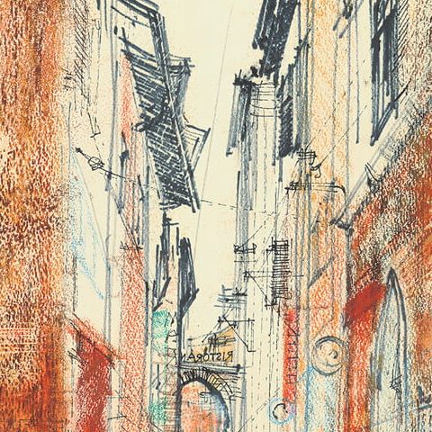 Perugia – uliczka miejska (1963)