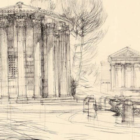 Rzym – Tempio di Vesta, Fontana del Tritoni (1965)