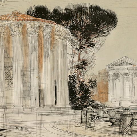 Rzym – Tempio di Vesta, Fontana del Tritoni (1966)