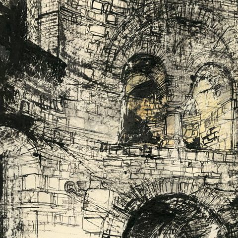 Strzelno – Rotunda św. Prokopa, wnętrze (1960)