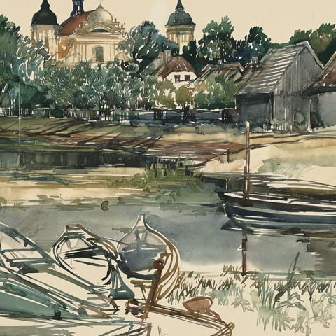 Tykocin – kościół Św. Trójcy, Narew, łodzie