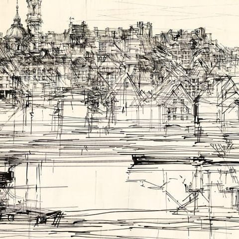 Panorama Starego Miasta od strony Wisły (1964)