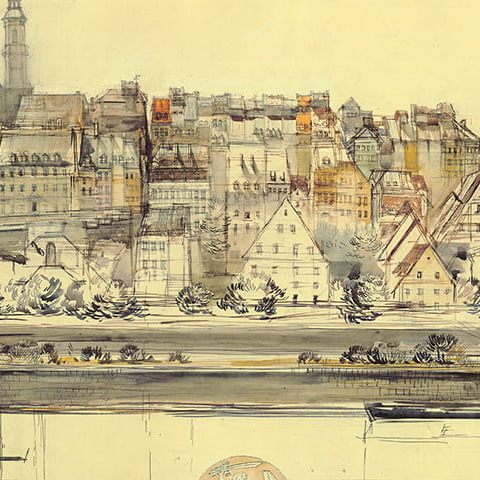 Warszawa – panorama Starego Miasta (1975)