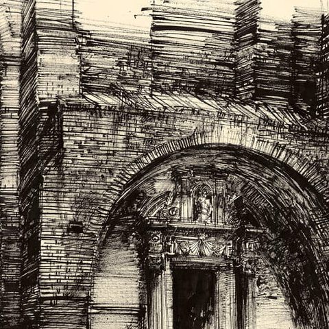 Wrocław – Kościół Św. Wincentego - Św. Jakuba, wejscie do nawy głównej (1960)